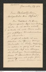 Nachlass Franz Steindachner, Brief von Josef Szombathy an Franz Steindachner (02.09.1904), Inv.Nr. 534.04, Seite 1